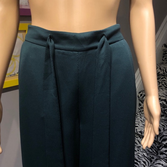 Ted Baker NWT Tie Waist Dark Green Wide Leg Pants - Picture 1 of 9